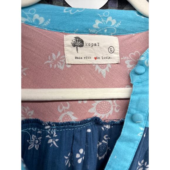 Anthropologie Kopal Patchwork Dress Prairie Tiered Large Cottage Gender Reveal - Picture 2 of 8